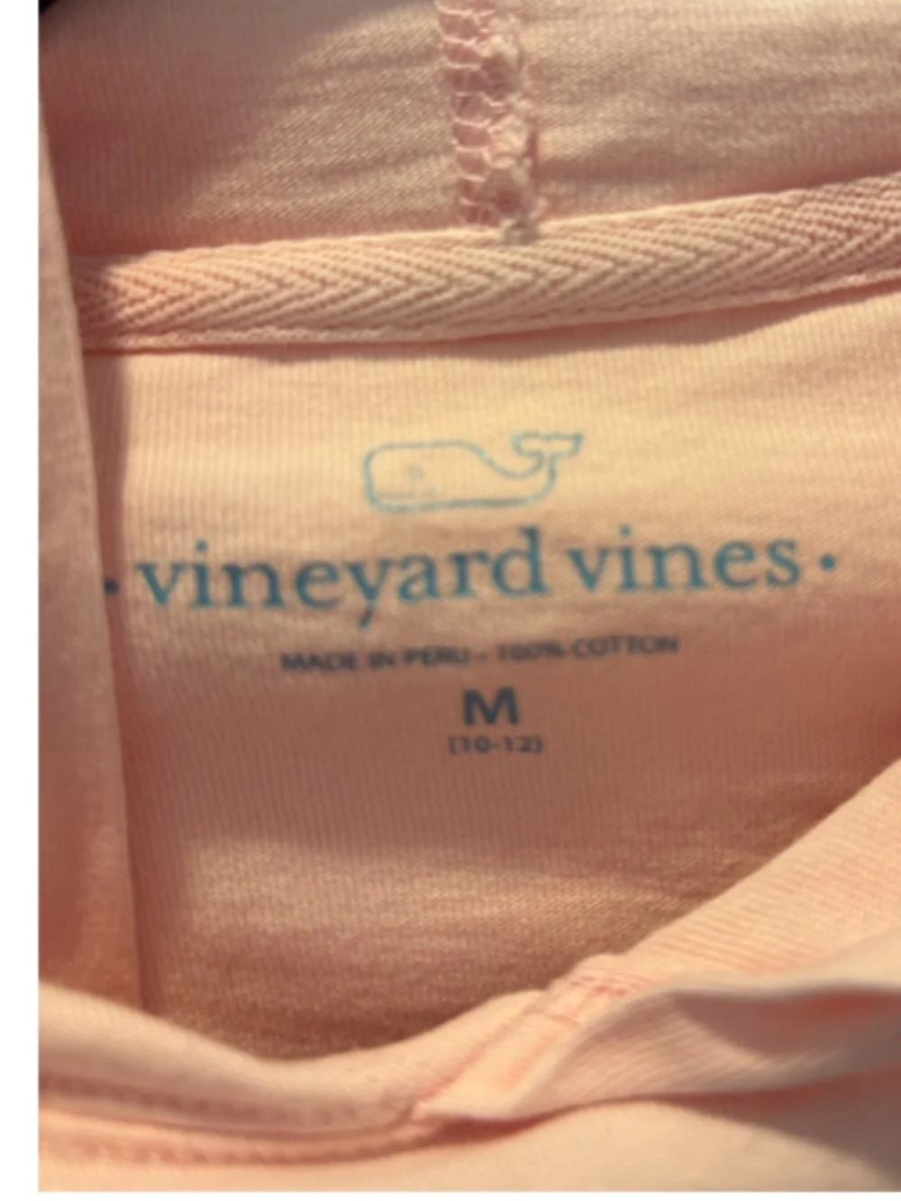 Vineyard Vines Girls Hooded T-Shirt Dress Pink Whale Logo Size M 10-12